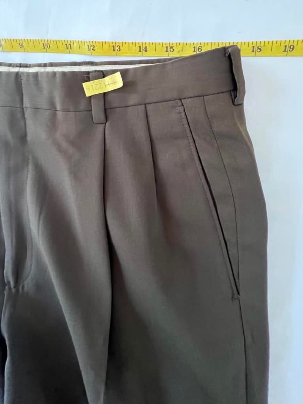 Classic Pleated Dress Pants in Olive Brown